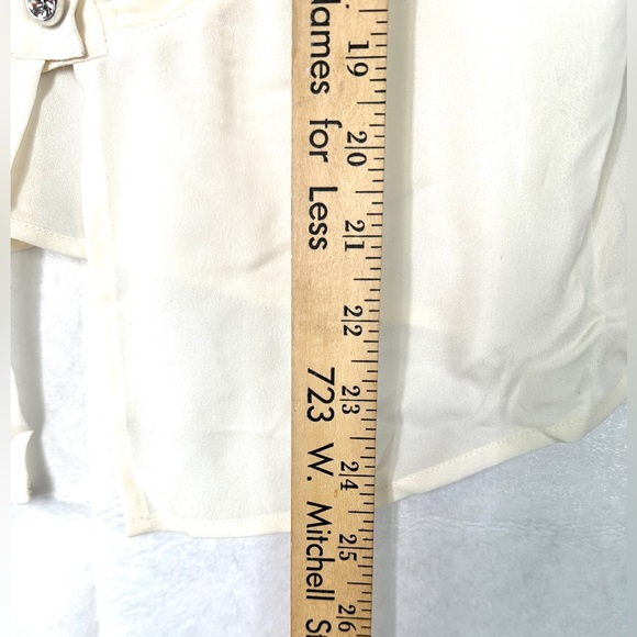 St John Women Size 10 Off White Silk Georgette Sleeveless Blouse Pleats - Picture 6 of 11